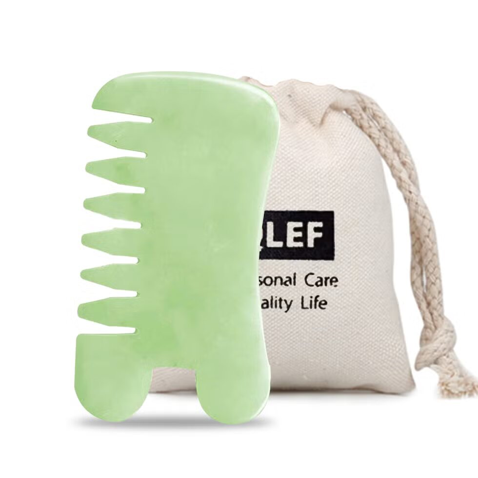 Gua Sha corporal de jade verde Eqlef