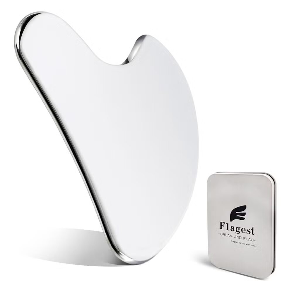 Gua sha con cuerpo de acero inoxidable Flagest