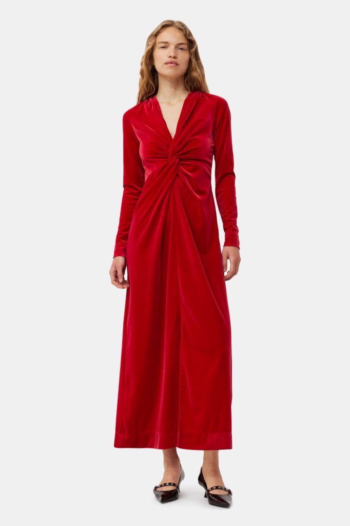 Vestido de terciopelo de Ganni