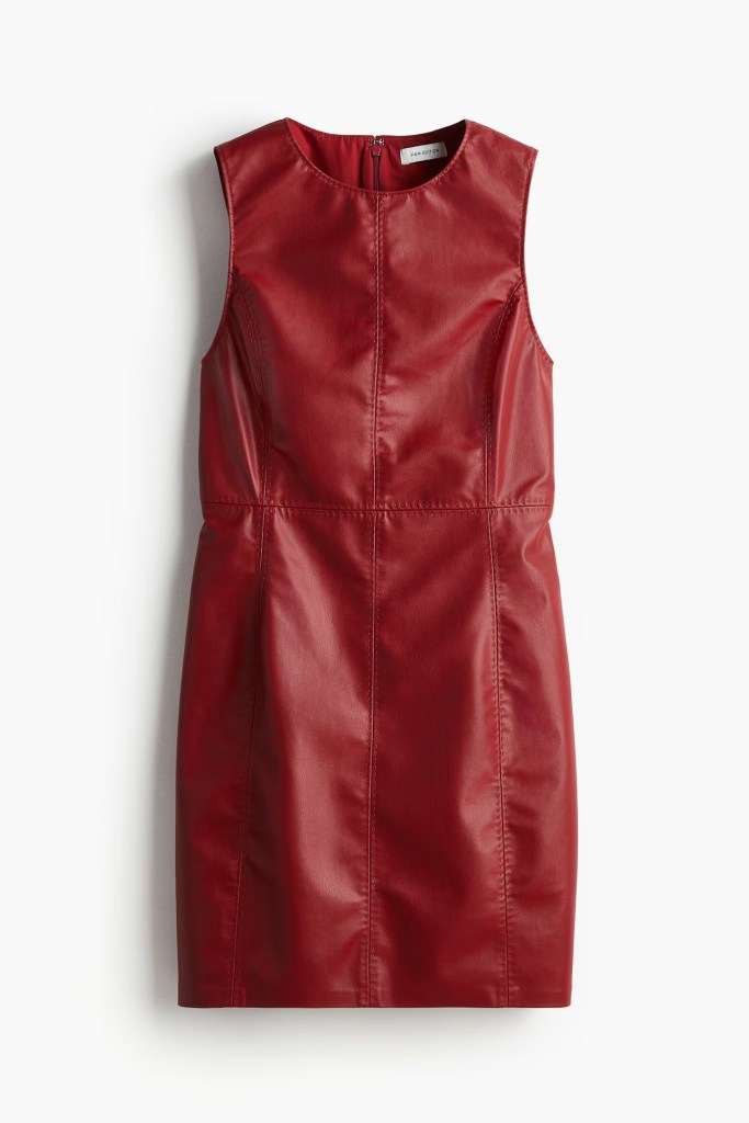Vestido cuero rojo de H&M