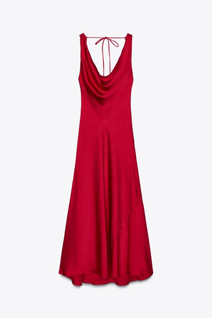 Vestido satinado de Zara