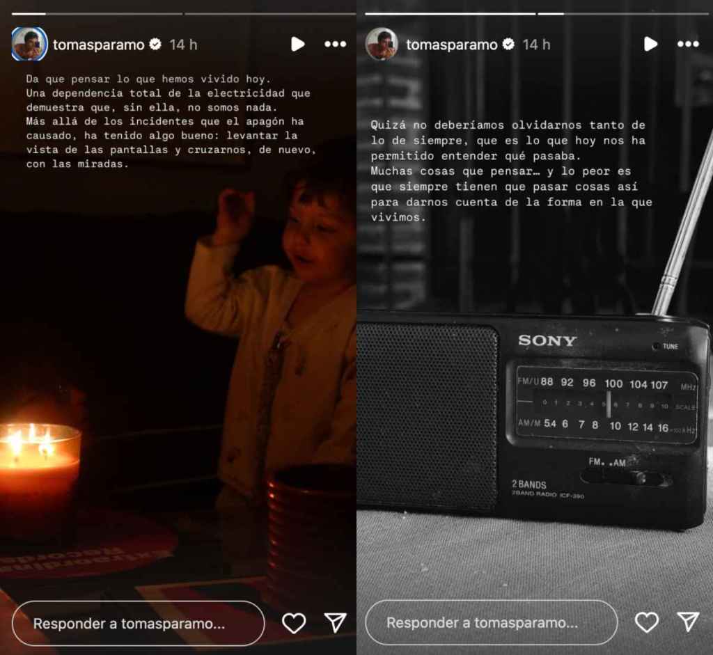 Tomás Páramo aprovechó el apagón para sacar su lado más melancólico