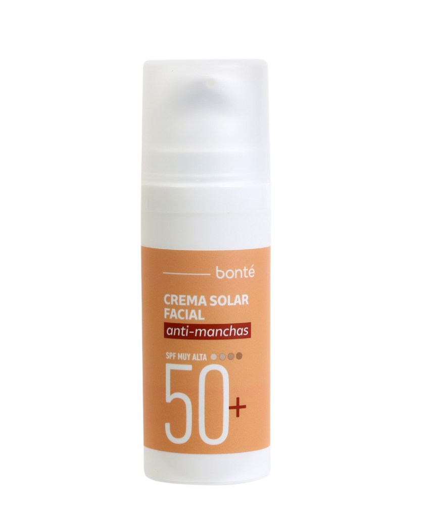Crema solar facial Antimanchas de Bonté (8,99 euros).