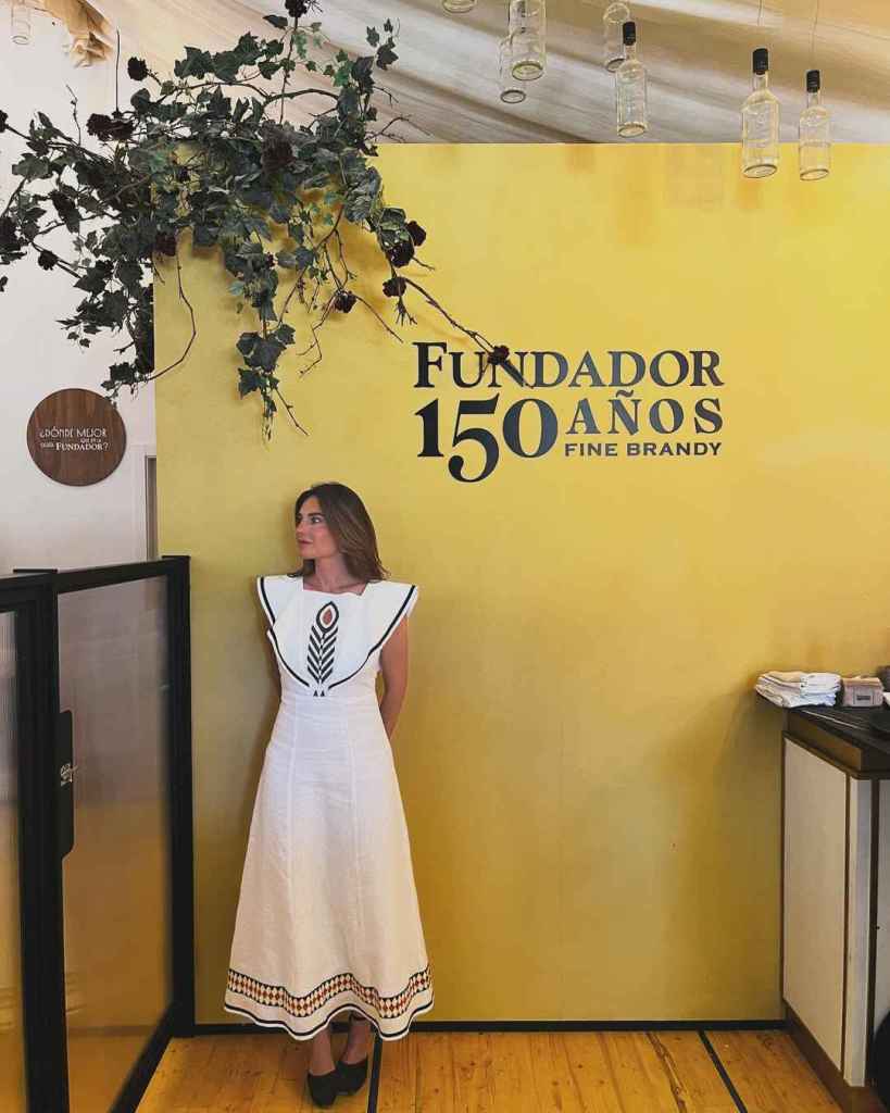 Lourdes Monte en la Feria de Jerez de 2024 con el vestido de Panambi