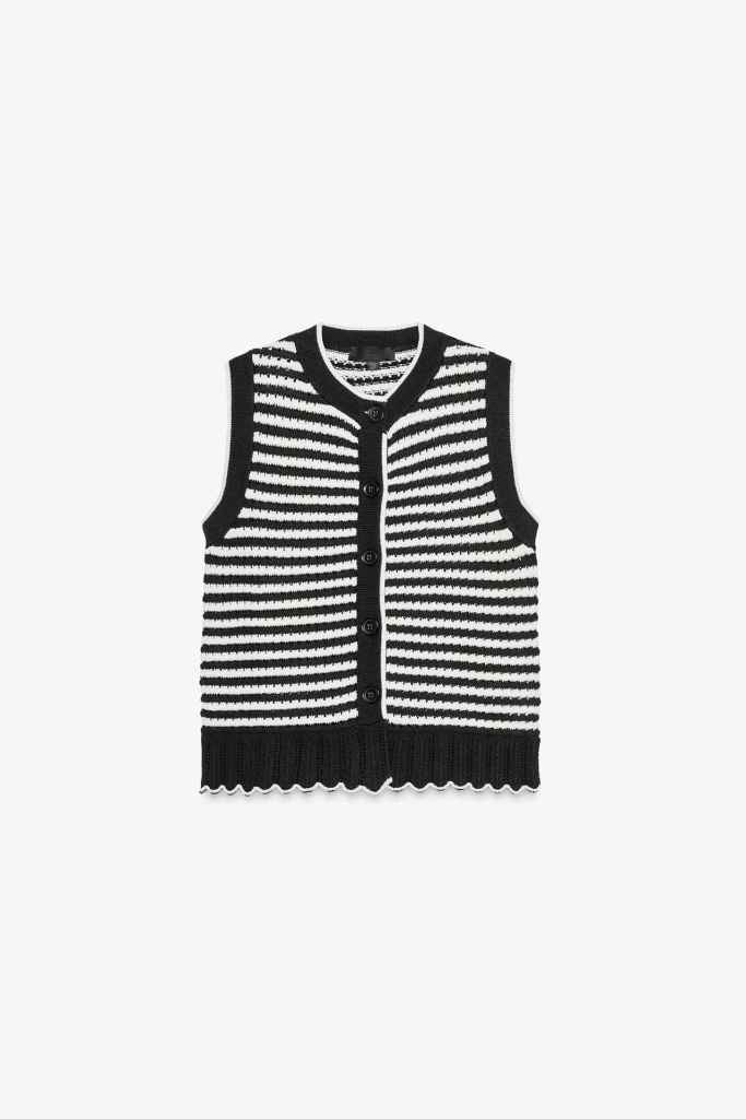 Chaleco de punto con rayas marineras de Zara