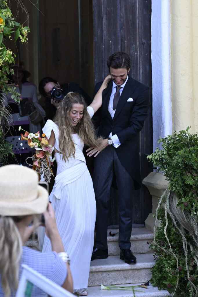 Belén Écija y Jaime Sanchez durante su boda