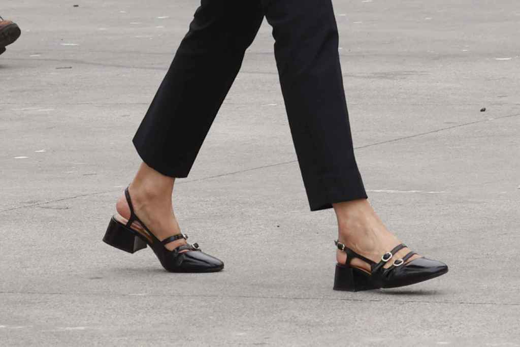 Detalles de los zapatos de la reina Letizia en su último look