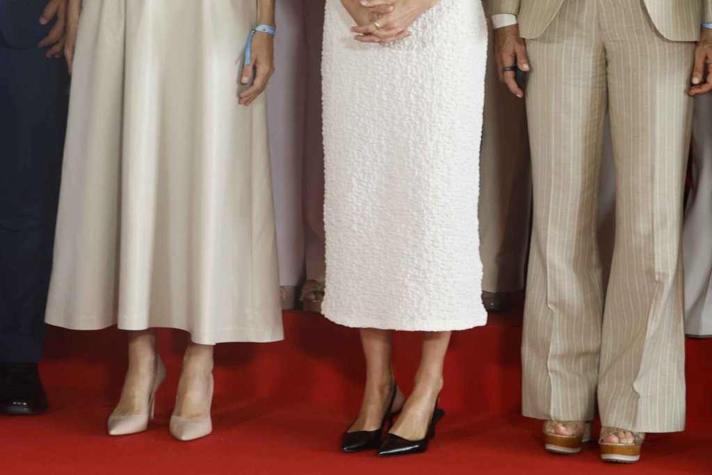 Detalles del look de la reina Letizia con vestido y zapatos de Massimo Dutti en su última aparición pública