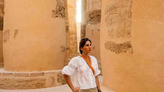 Lourdes Montes en su viaje a Egipto