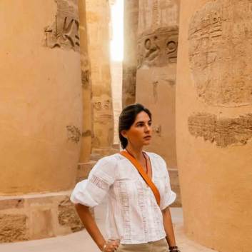 Lourdes Montes en su viaje a Egipto