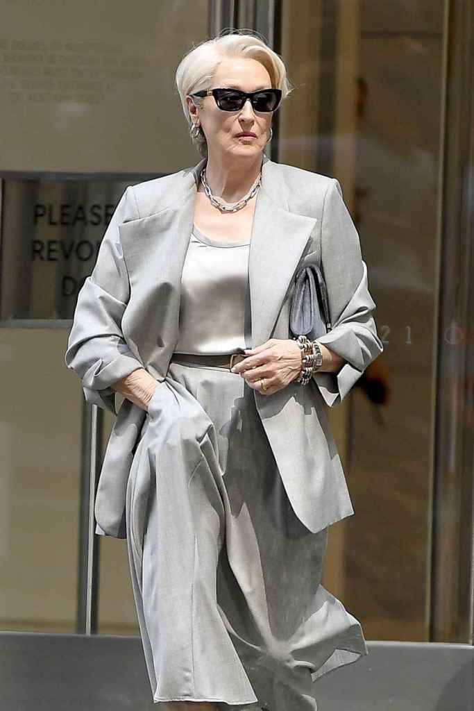 Meryl Streep en la grabación de 'El diablo viste de Prada 2' en 2024 
