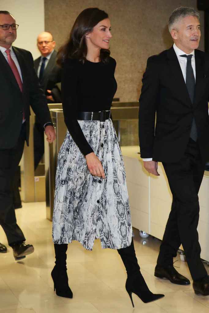 Falda de serpiente de Zara de la reina Letizia en 2019