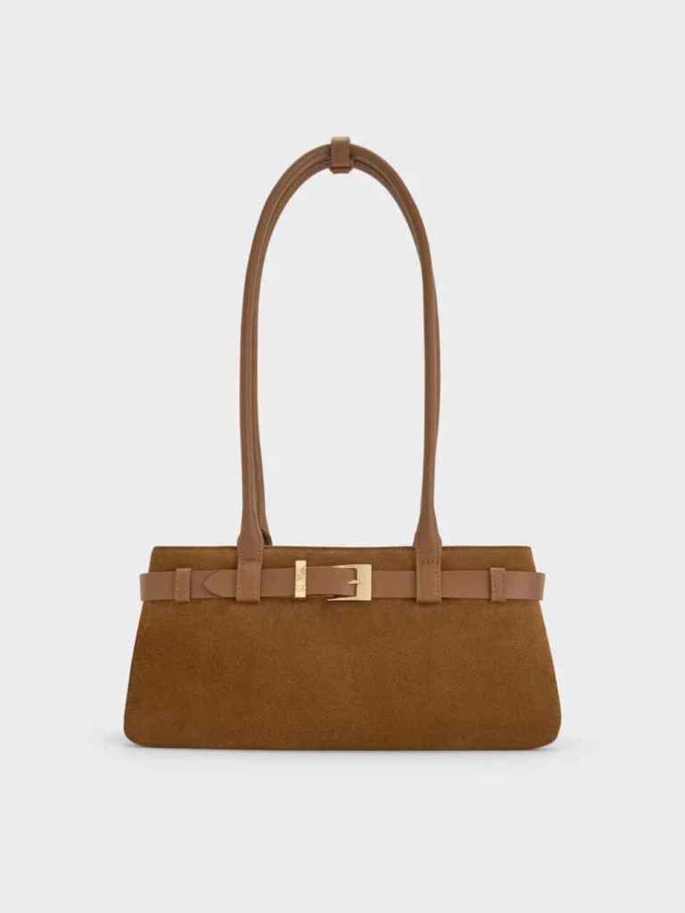 Bolso de ante marrón de Charles Keith