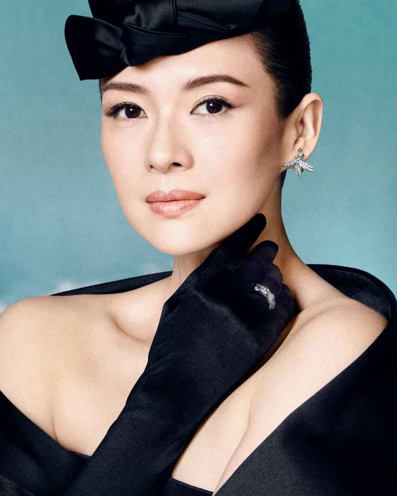 La actriz Zhang Ziyi en las fotografías de la nueva colección Bird on a Rock de Tiffany & Co 