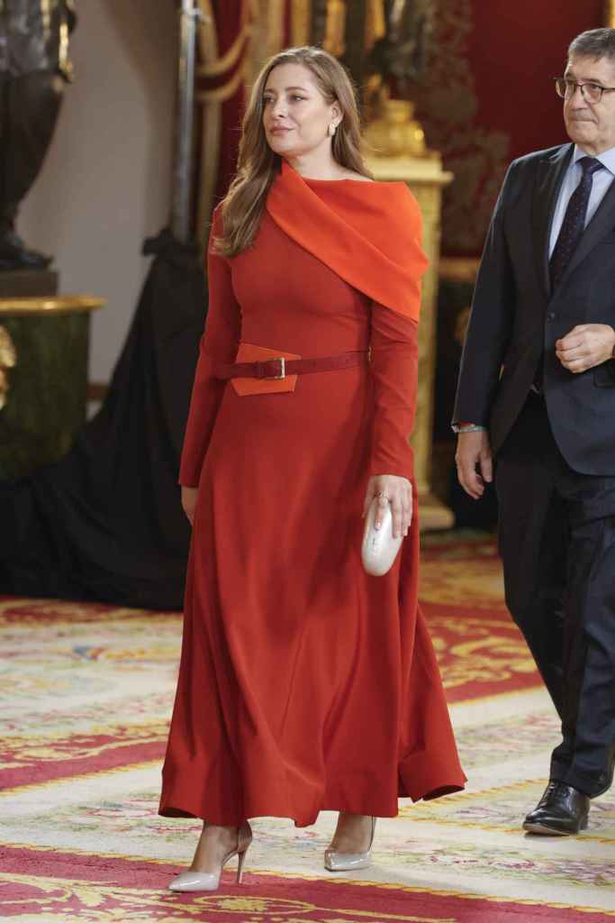 Ester Muñoz en la recepción con el rey en el Día de la Hispanidad
