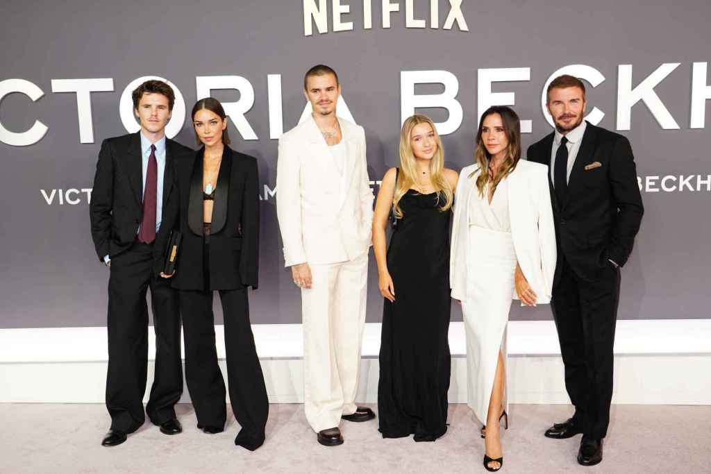La familia Beckham en la presentación del documental 'Victoria Beckham'