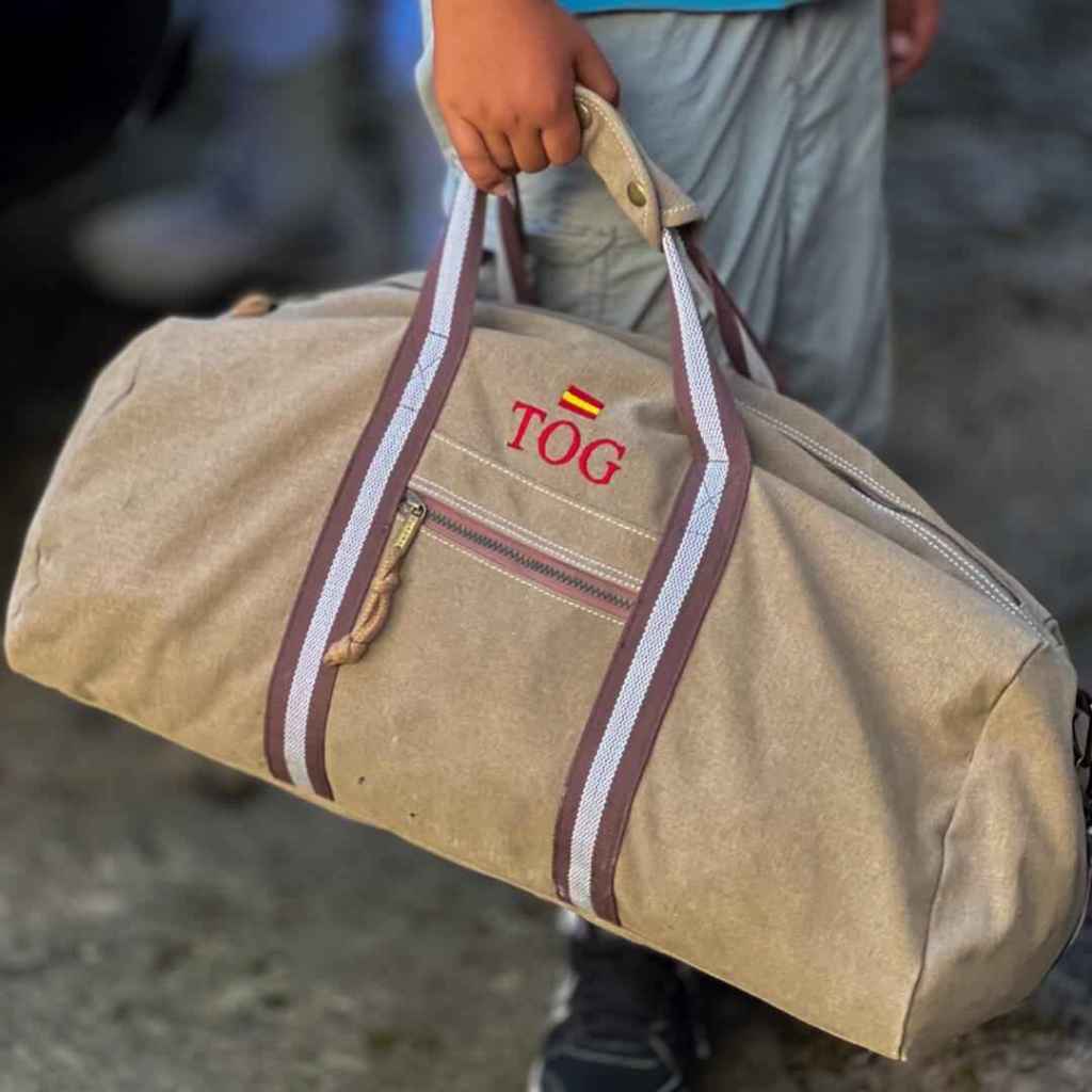 Bolsa de viaje personalizable vintage de Chocolate